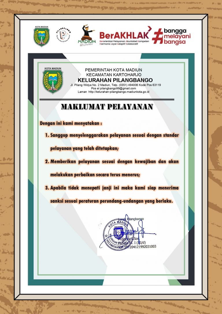 IN FRAME MAKLUMAT PELAYANAN