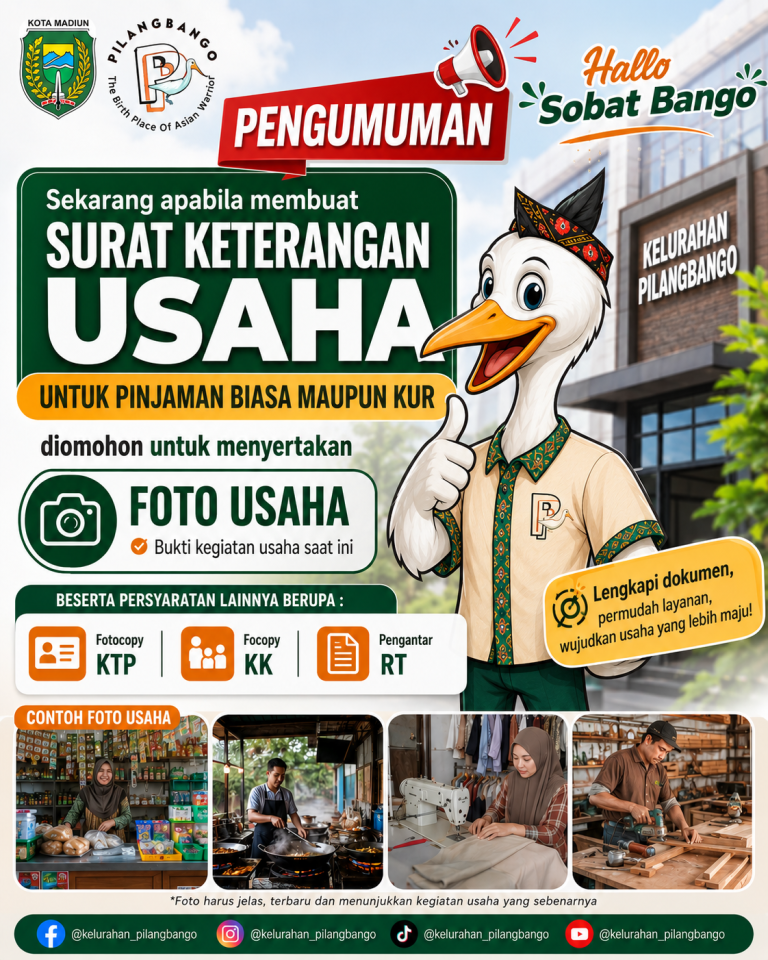 PENGUMUMAN SURAT KETERANGAN USAHA